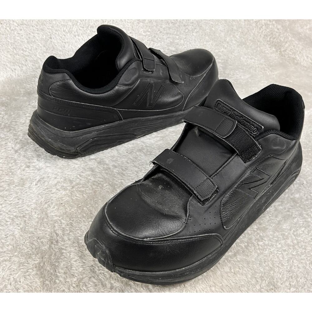 New Balance Black Leather Comfort Walking Sneaker Shoes Mens 15 D Roll Bar